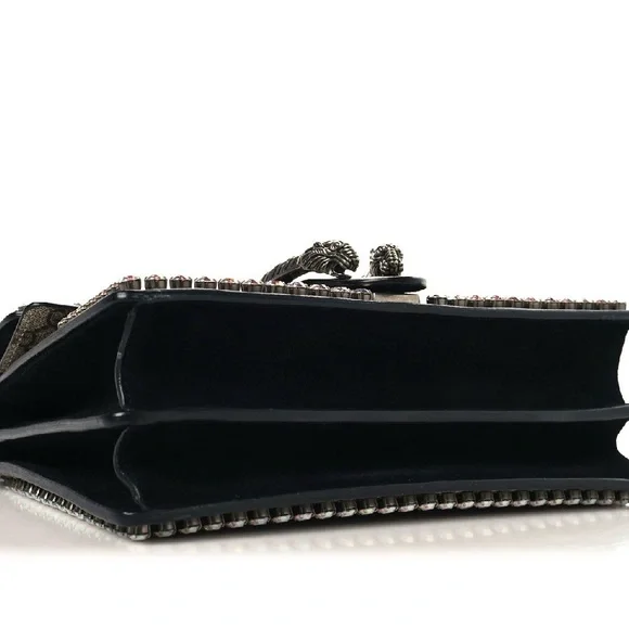 Gucci Beige and Black Monogram Crystal Dionysus Small Shoulder Bag - Picture 8 of 17